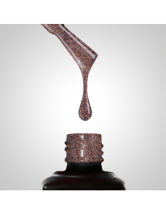 404 Dark Gloss - rjav barvni trajni lak za nohte s flash bleščicami Slowianka 2