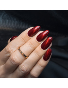 515 Red Snake Eye rdeč barvni trajni lak za nohte z cat eye efektom Slowianka