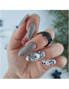 521 Starry Night - Yoshi pigmentiran  črno siv barvni trajni lak z bleščicami brez TPO in HEMA kolekcije Touch the Galaxy 2