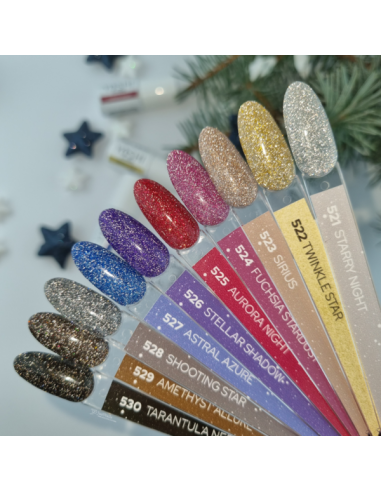 523 Sirius - Yoshi zlato srebrn barvni trajni lak z bleščicami brez TPO in HEMA kolekcije Touch the Galaxy