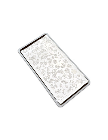 Šablona za Stamping Nr. 3 - Cvetlični svet s cvetličnimi motivi, trpežnim jeklom in preciznimi gravurami.